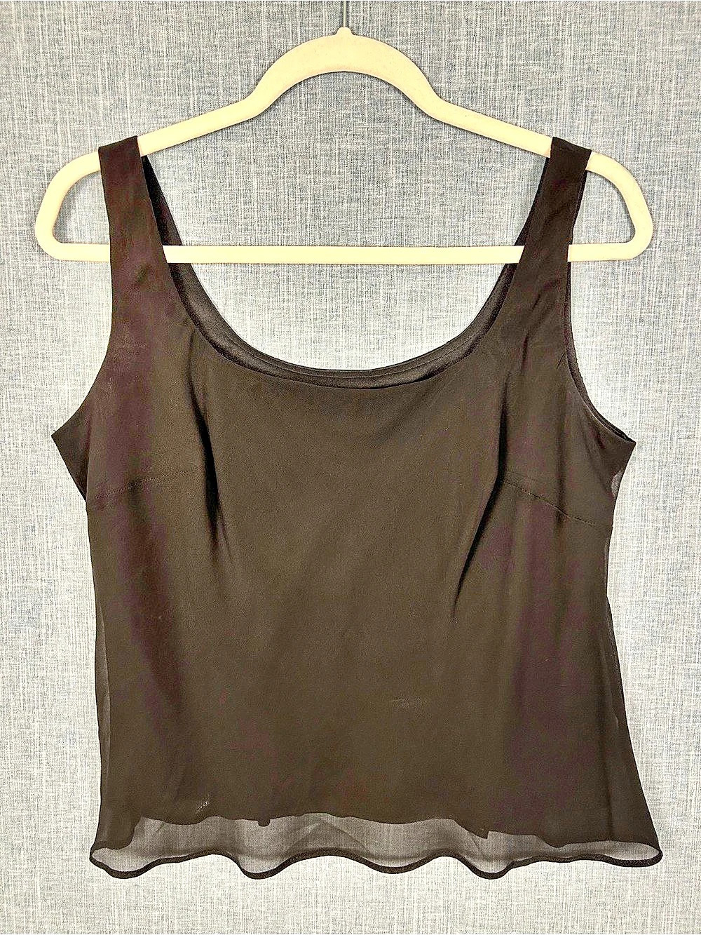 Dina Porter Black Tank Top Size PL Like New